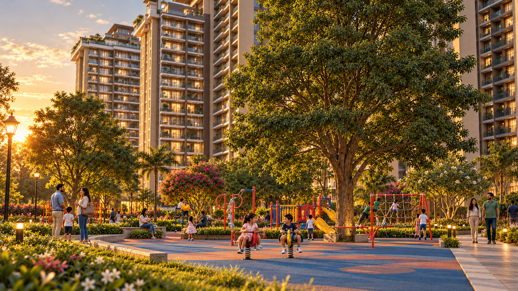 Play park beneath the trees